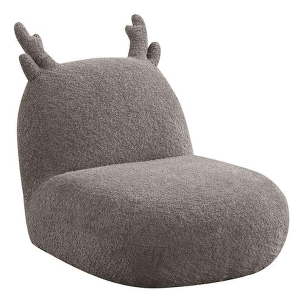 Lilola Home Weston 21.5" W Brown Chenille Deer-Shaped Kids Chair